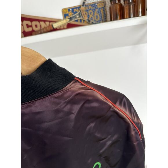 Vintage 1970s Ujama Records Satin Bomber Jacket L - Picture 5 of 5